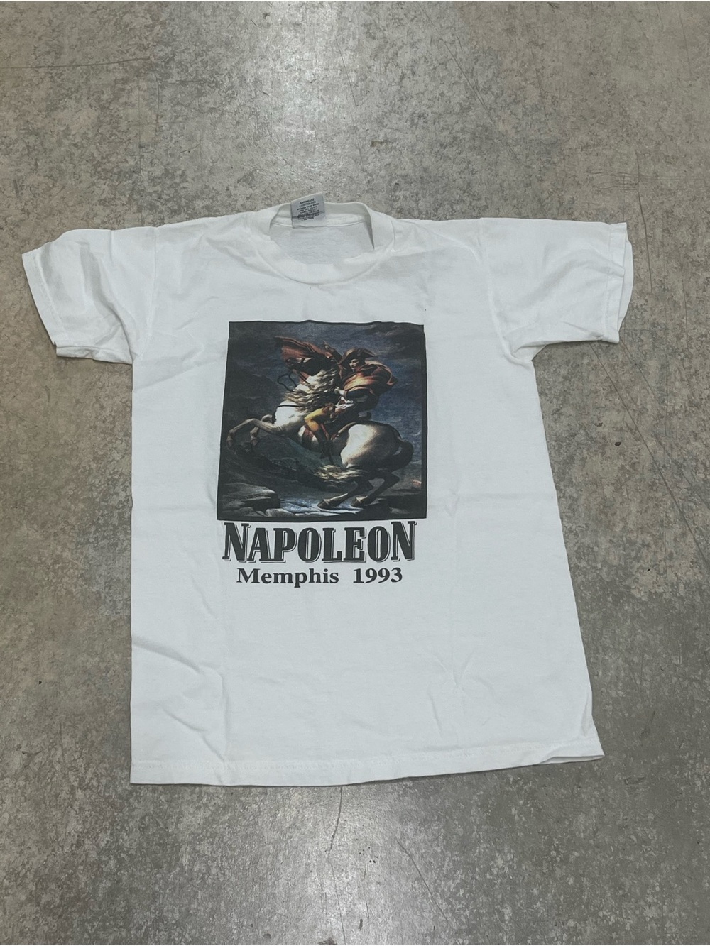 Vintage Lee White Graphic Tee with Napoleon Print